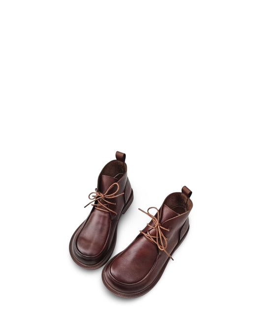 Big Toe Ankle Boots Pure Leather High-top Women's Shoes