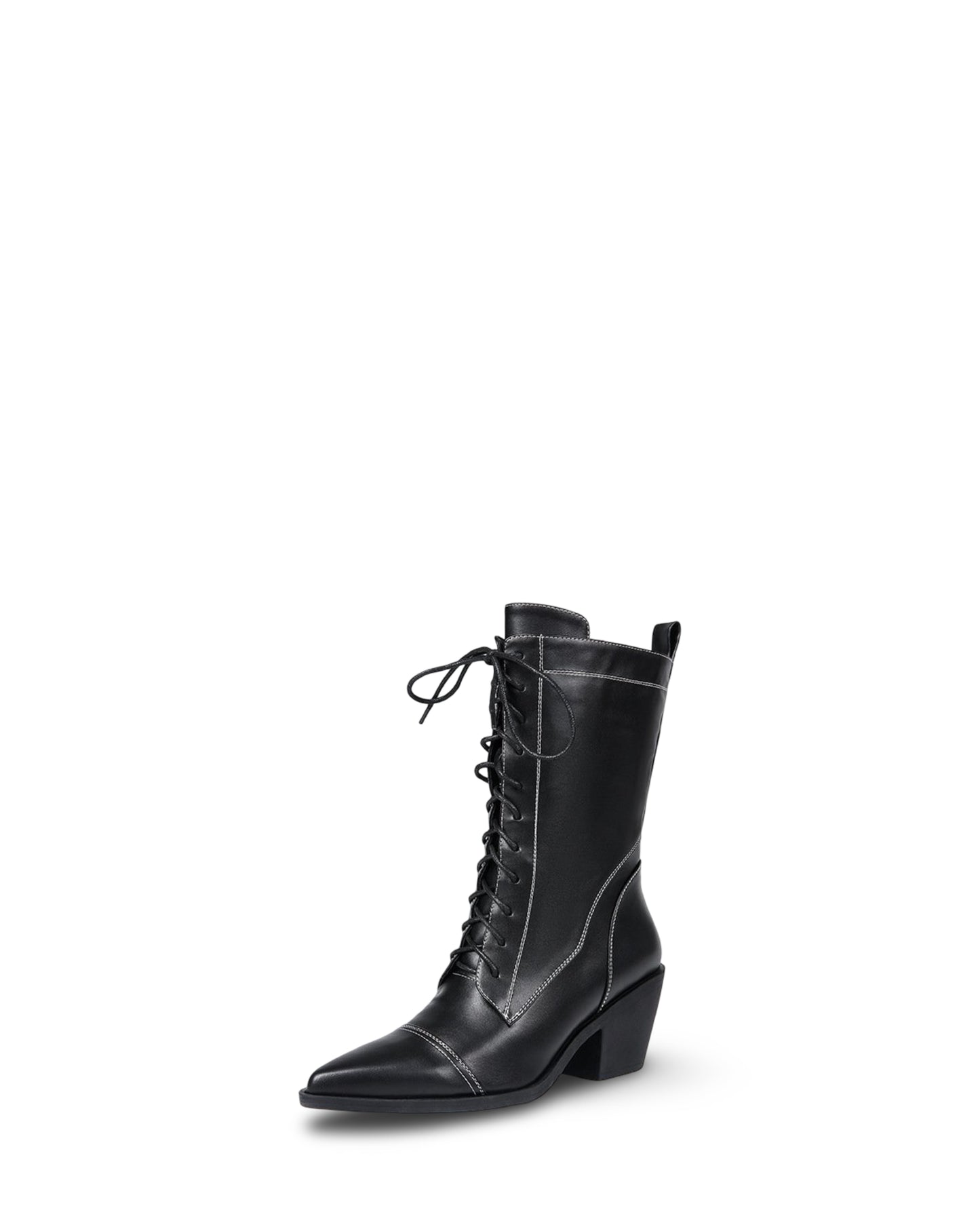 Chunky Heel Waterproof Platform Thick Bottom Fleece-lined High Heel Lace-up Martin Boots