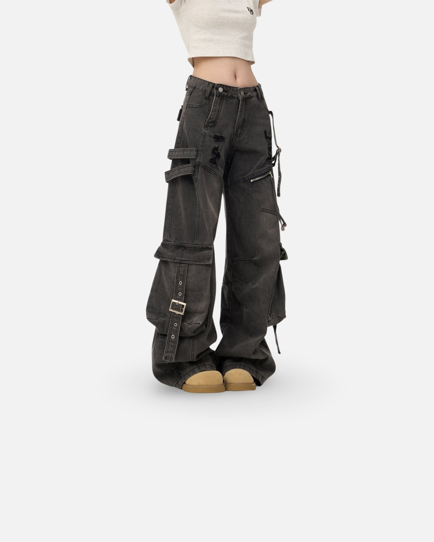 Deconstructing Heavy Industry Washed Cargo Pants