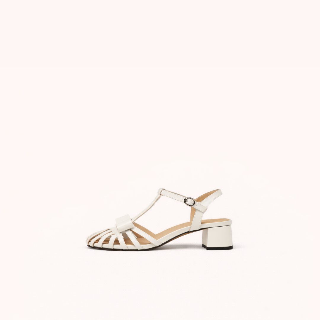 Structured White Fisherman Sandal – Cowhide Leather