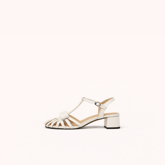 Structured White Fisherman Sandal – Cowhide Leather