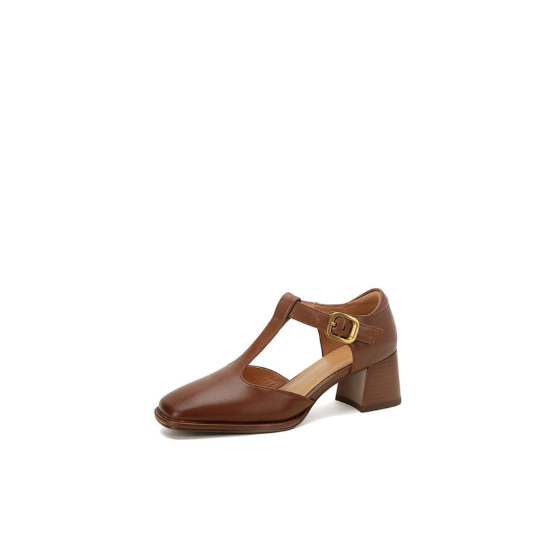Mid-Heel Occasion Shoe – Two-Layer Cowhide with Sheepskin Lining