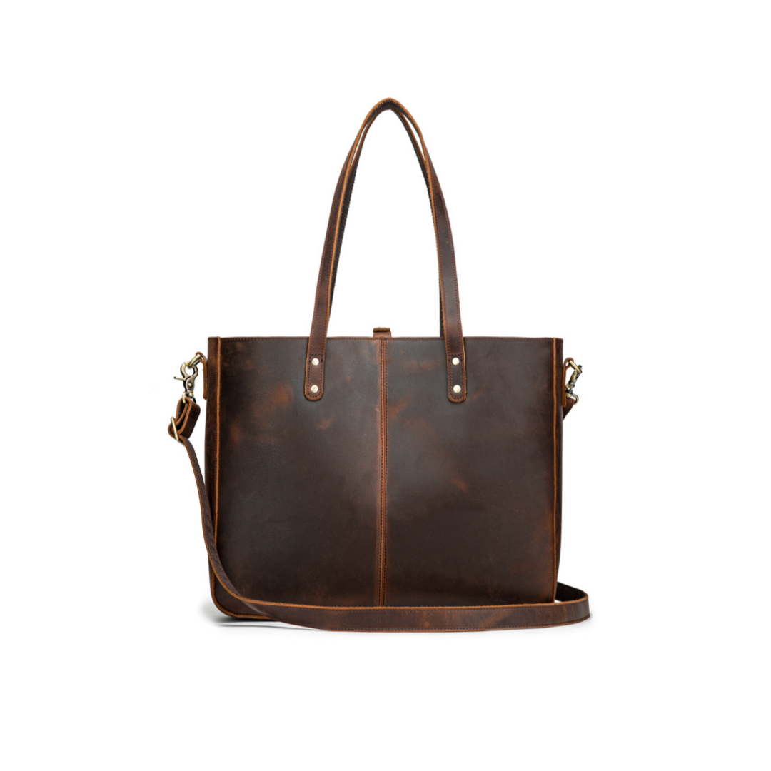 Retro Large First Layer Leather Tote