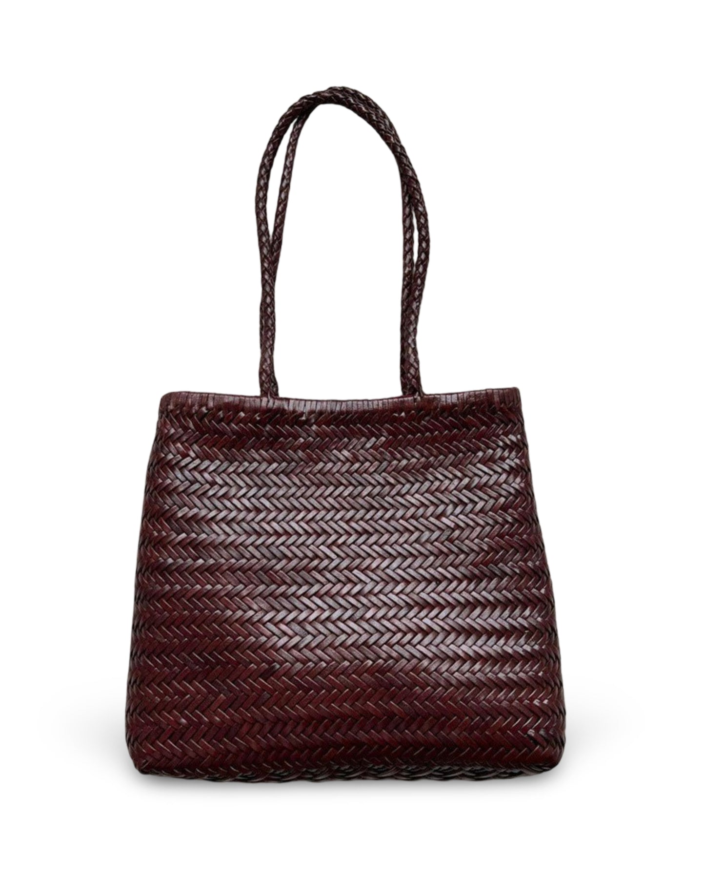 Woven Tote Vintage Top Layer Cowhide Handmade Shoulder Bag
