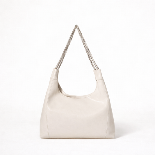 First-Layer Cowhide Chain Shoulder Bag —