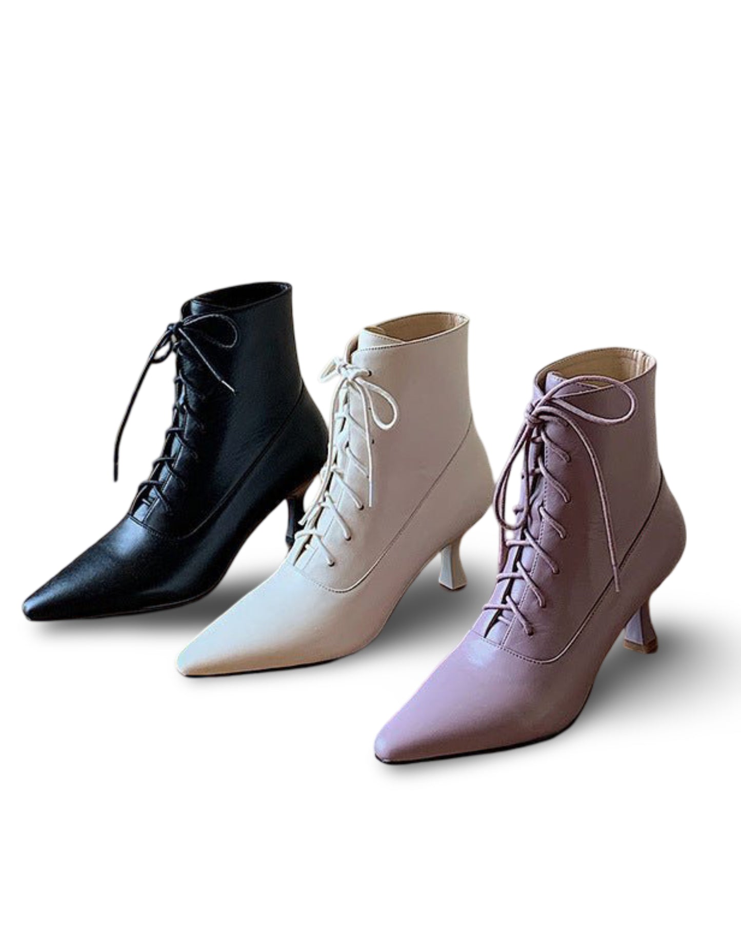 Fashion Cattlehide Leather Pointed High Heels