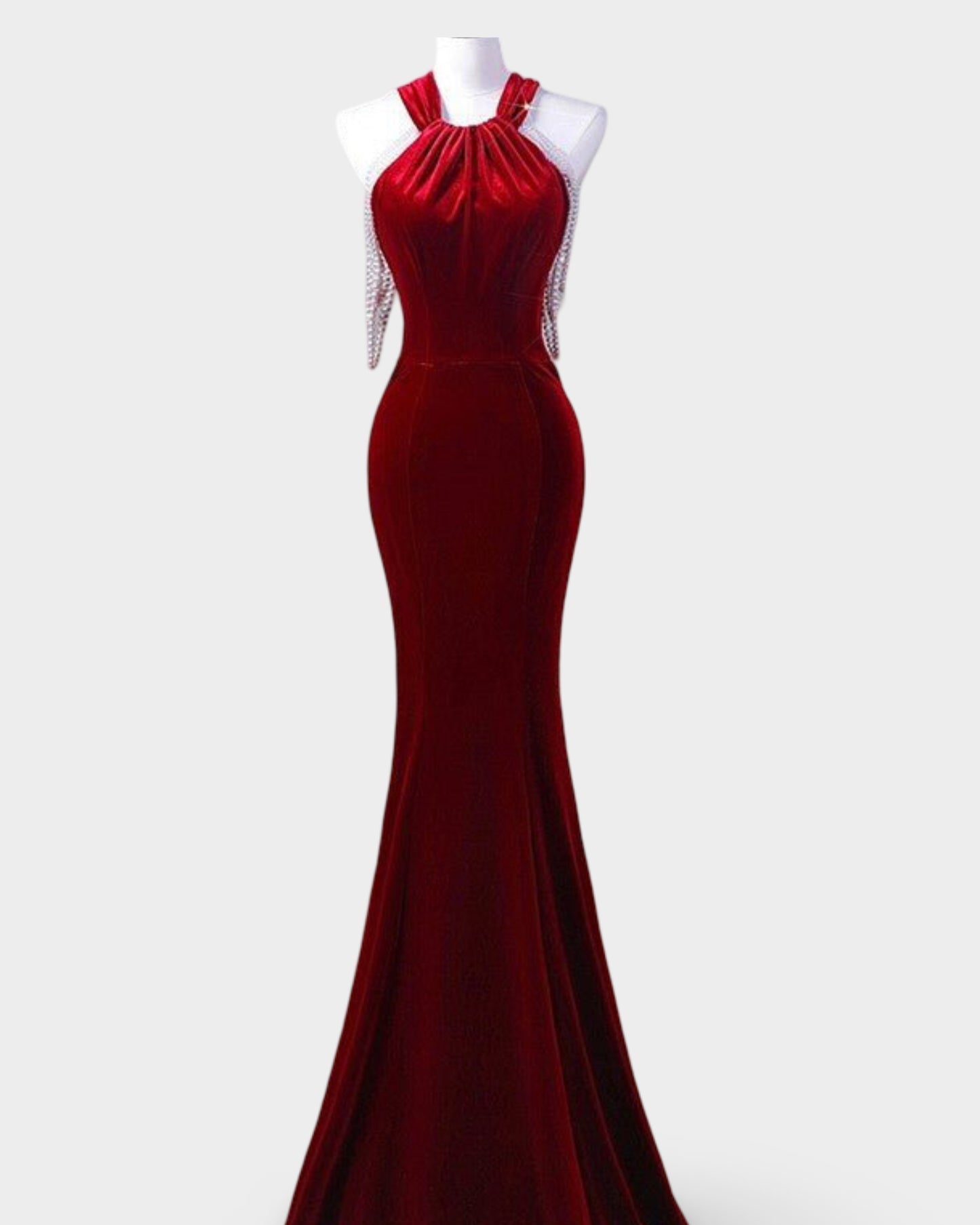 Velvet Fish Tail Cocktail Dress Bridal Engagement