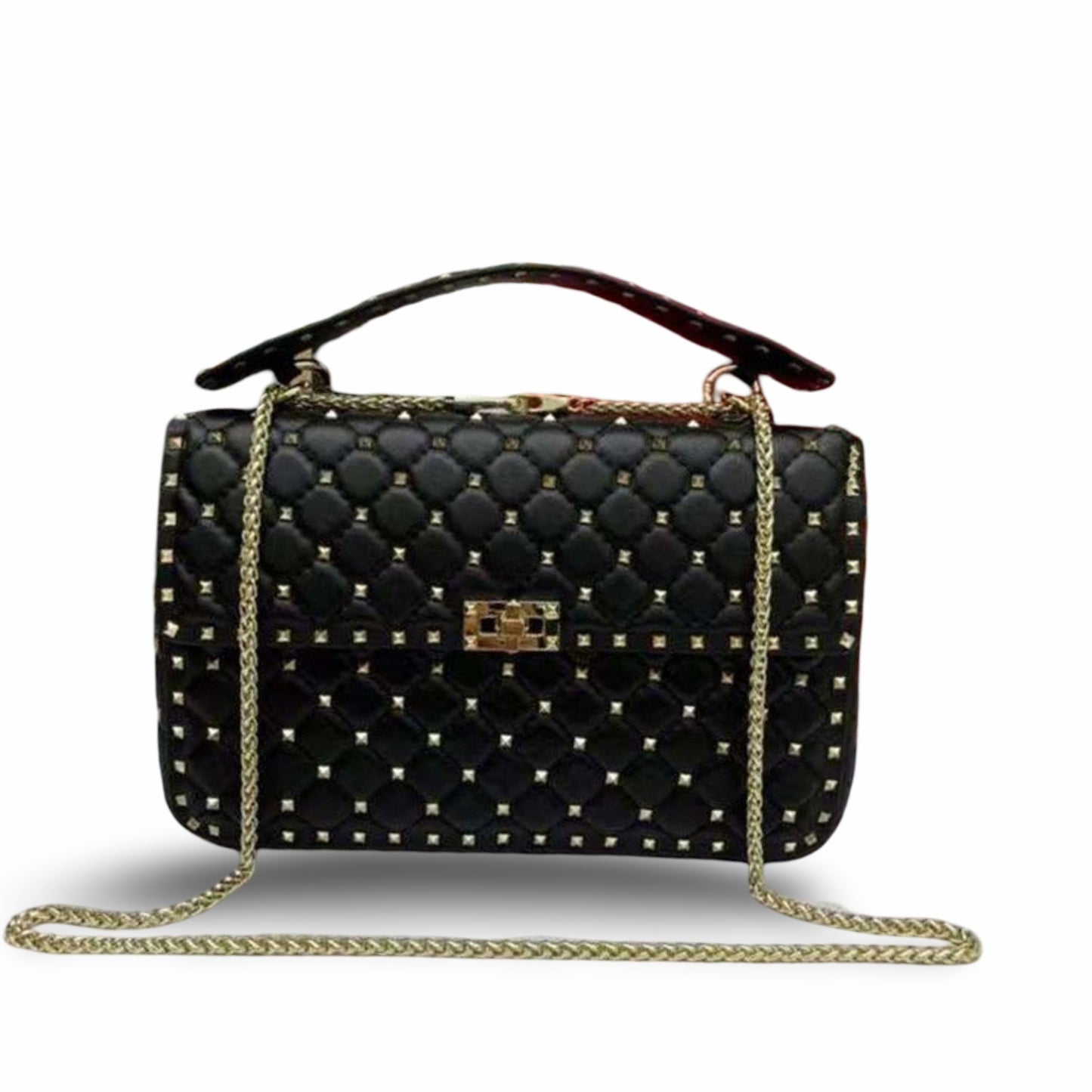 Women's Fashion Sheepskin Diamond Studded Small Square Bag