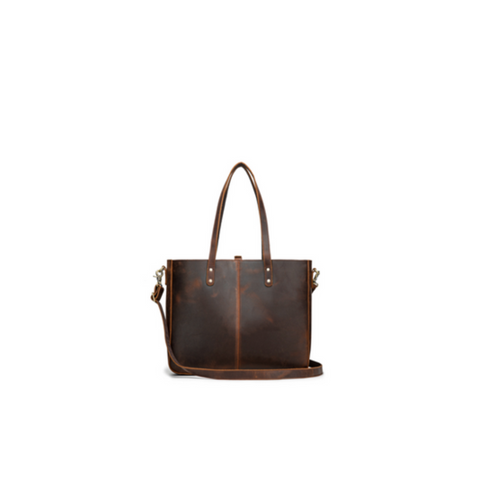 Retro Large First Layer Leather Tote