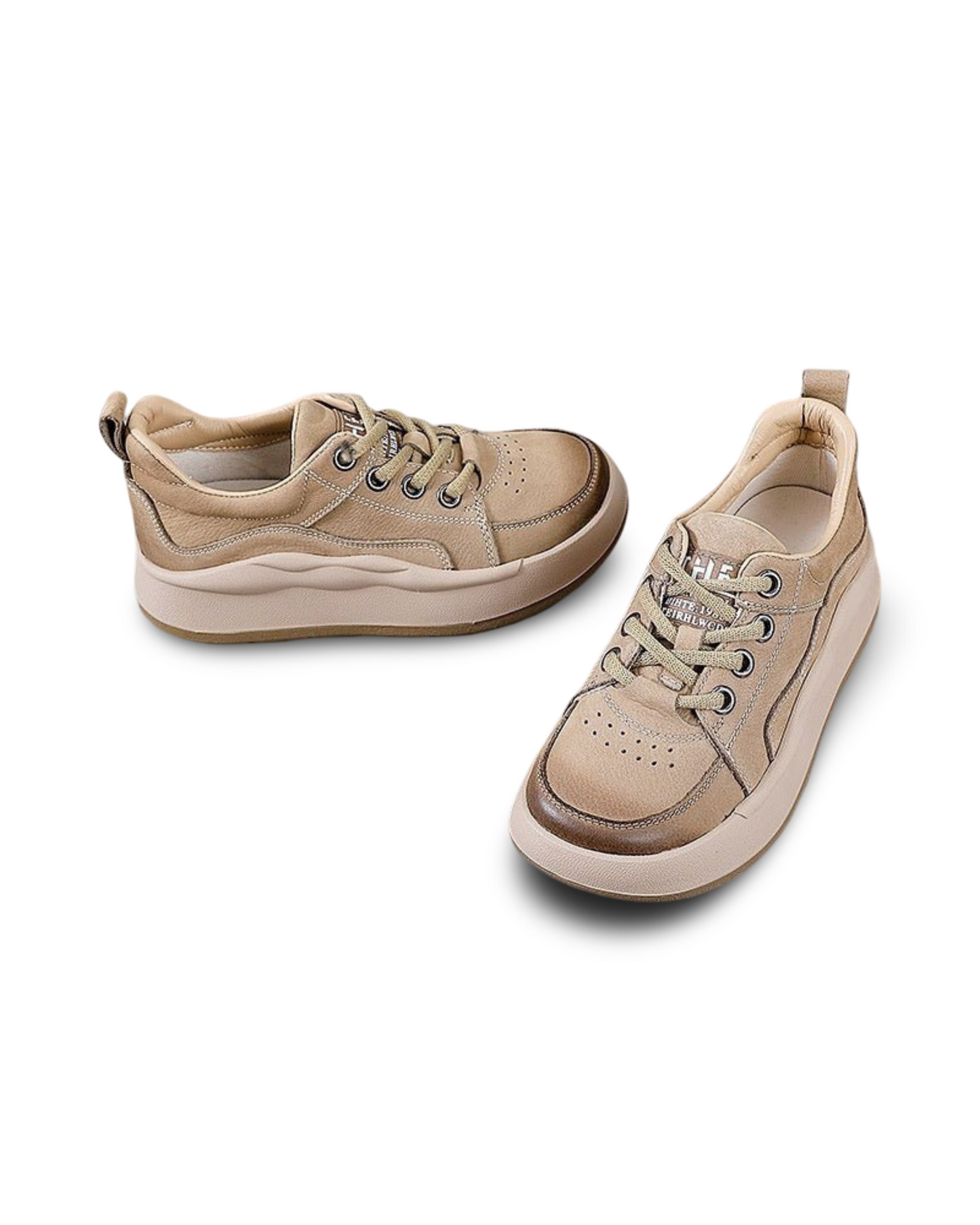 British Style First Layer Cowhide Round Head Soft Leather Casual Lace Up Platform Shoes