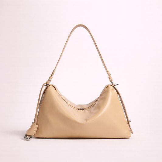 Soft-Form Shoulder Bag in First-Layer Cowhide —