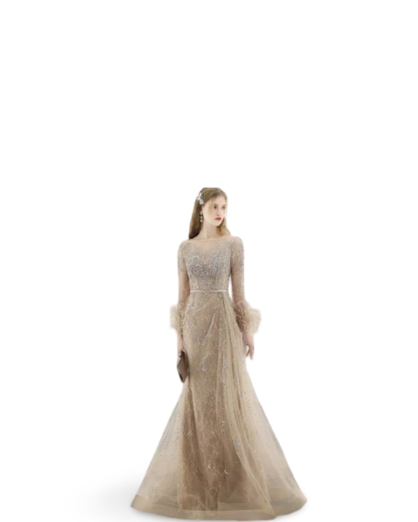 Heavy Industry Nailed Beaded Diamond-encrusted Evening Dress Hostess Long Style