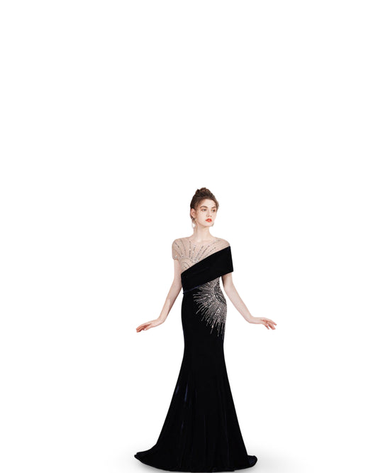 High-end Evening Dress Noble Lady Fishtail Trailing