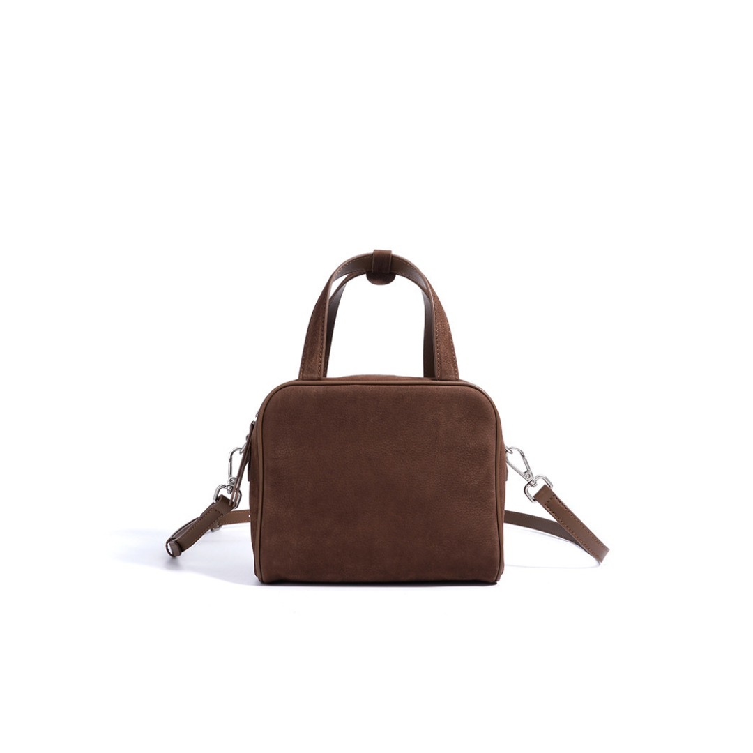 Matte Structure Mini Bag in First-Layer Cowhide —