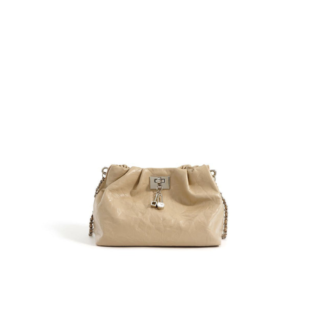 Soft-Form Leather Pouch with Chain Structure