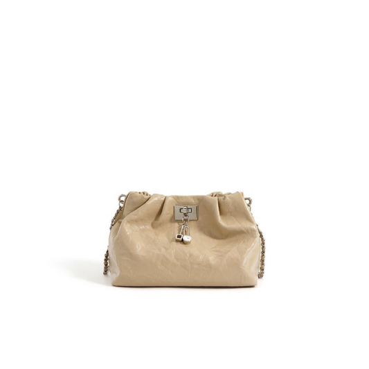 Soft-Form Leather Pouch with Chain Structure