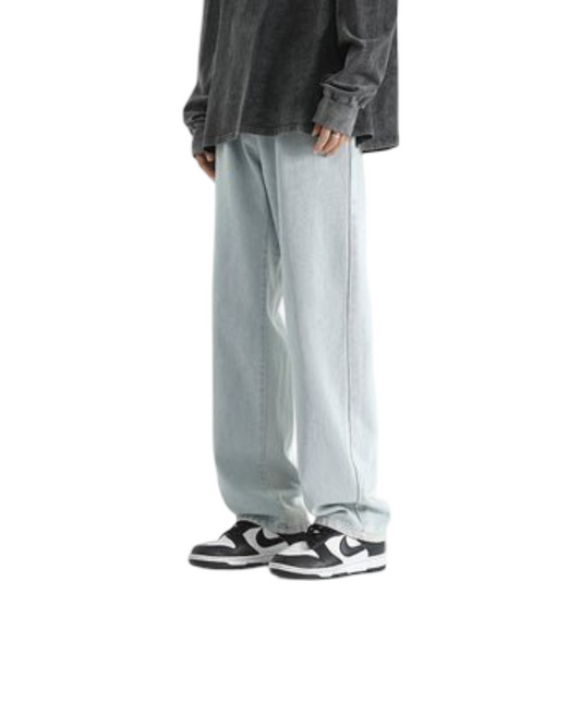 Men's Washed Straight Leg Jeans